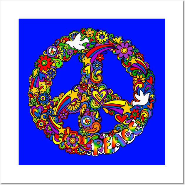 Rainbow Peace Sign Wall Art by AlondraHanley